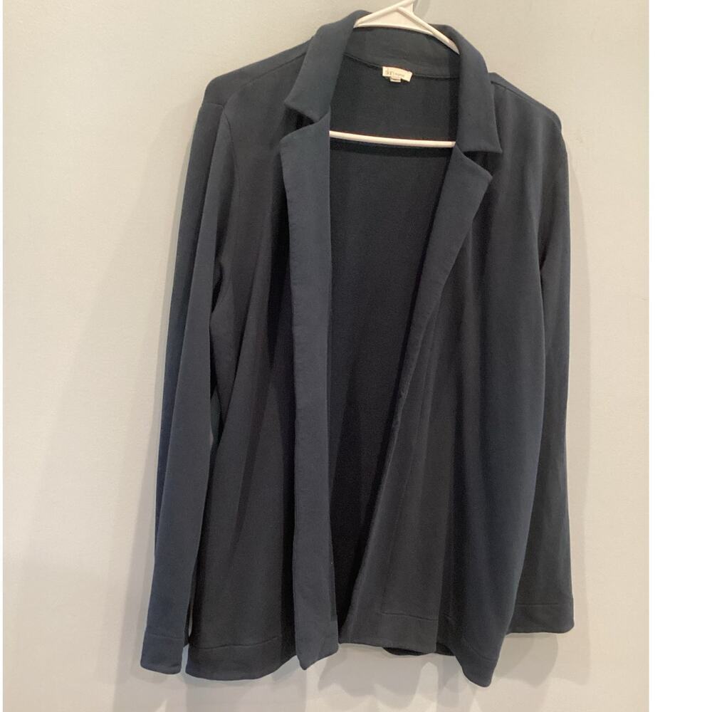 Skin Organic Womens Open Cardigan Medium 2 Cotton Navy Blue Sustainable Casual
